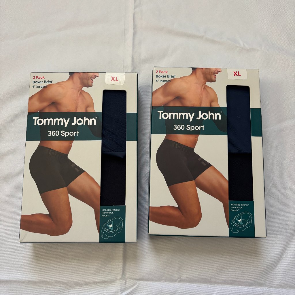 Nwt Tommy John 360 Sport 4" Inseam Boxer Brief (2 Packs = 4 Pairs) - Size Xl